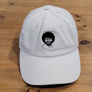 Bob Ross Hat Cap White Cotton Shallow Fit Dad Painting Painter Happy Trees